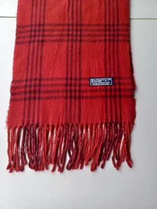Burberry Bufanda Roja Vintage Check Lana Original