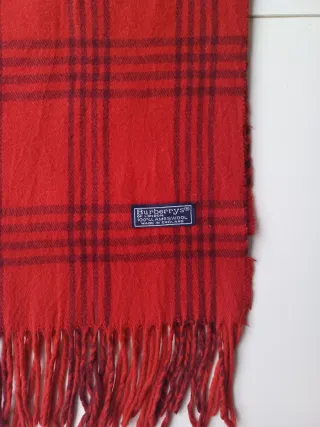 Burberry Bufanda Roja Vintage Check Lana Original