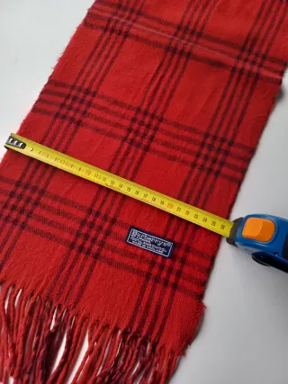 Burberry Bufanda Roja Vintage Check Lana Original