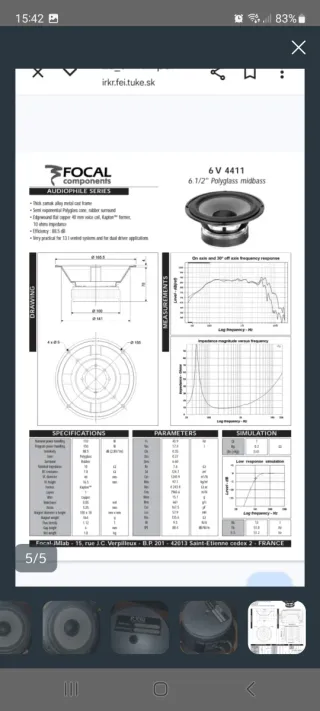 Woofer Focal 6v4411