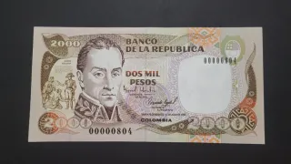 Billete 2000 Pesos Colombianos 1993...3 digitossss