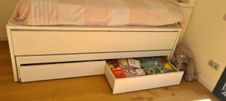 Cama nido blanca 90x180 con cajones