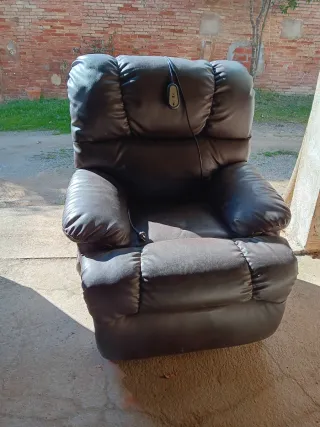 Sillón Eléctrico Cuero Sintético Marron