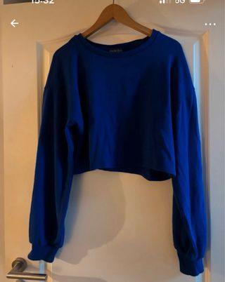 Sudadera corta azul