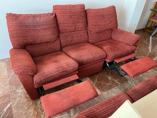 Sofá 3 plazas rojo extensible