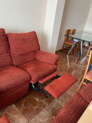 Sofá 3 plazas rojo extensible