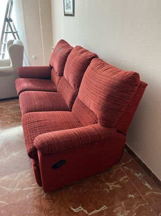 Sofá 3 plazas rojo extensible