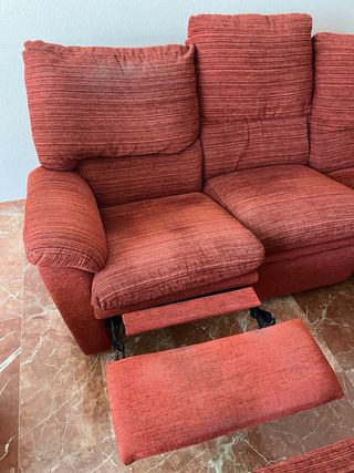 Sofá 3 plazas rojo extensible