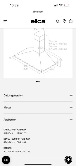 Campana extractora Elica piramidal Missy IX/A/60