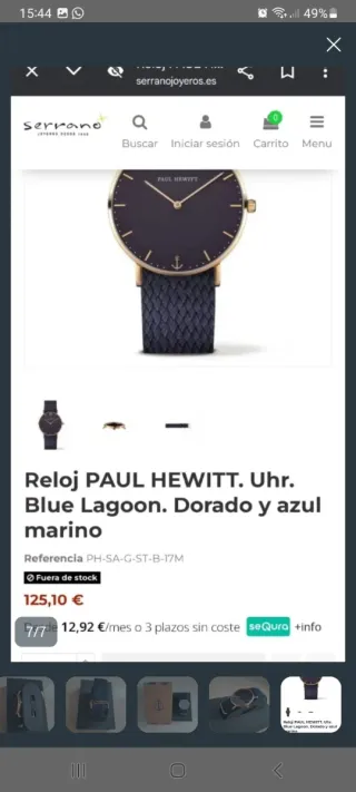 Reloj Paul Hewitt Azul y Dorado