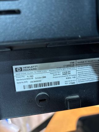 Monitor HP 1740 Plata