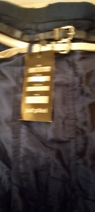 Gonna blu con cintura a righe