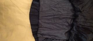 Gonna blu con cintura a righe