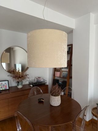 Lámpara de salón de terciopelo beige