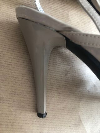 Sandalias de tacón Membur beige y oro