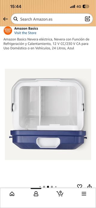 Nevera Eléctrica 24L Azul Amazon Basics coche