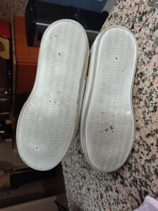 Zapatillas Botín Beige y Dorado Talla 38