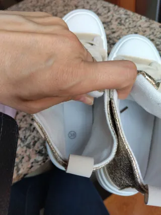 Zapatillas Botín Beige y Dorado Talla 38