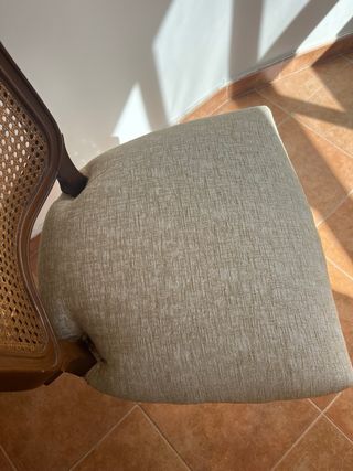 Sillas vintage tela y ratán.