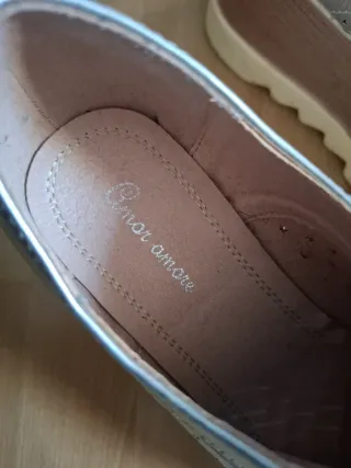 Zapatos plataforma fantasia plateados talla 41