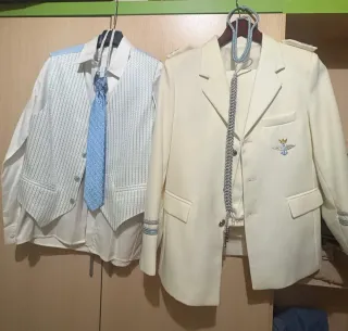 Traje de Comunión Niño Azul y Blanco