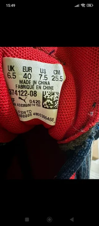 Zapatillas Puma Hombre Talla 40 Rojas