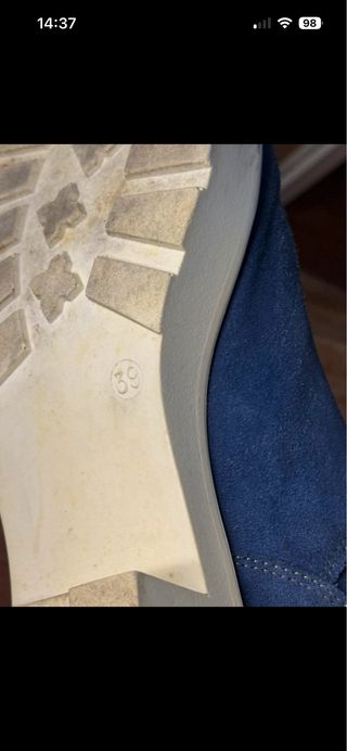 Botines azules caña baja hebilla 39