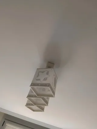 Plafón Infantil 3 Luces Luna y Estrellas Gris