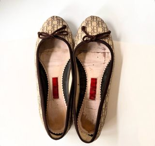 Bailarinas Lona CH Beige/Marrón