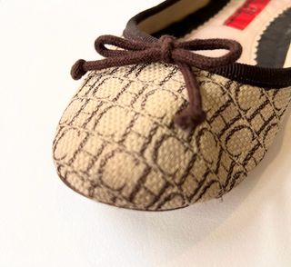 Bailarinas Lona CH Beige/Marrón