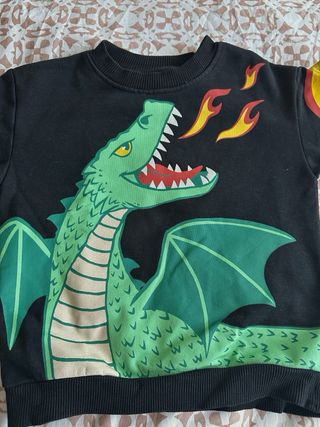 Sudadera infantil dragón verde