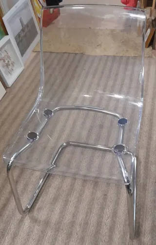 4 Sillas Tobias Ikea Transparente Metal