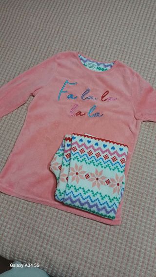 Pijama Primark Fa la la Rosa Tam. M