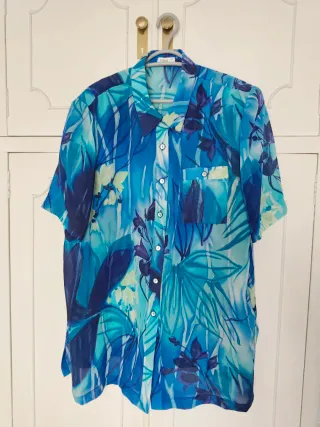 Blusón Gasa Estampado Azul Talla 54