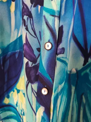 Blusón Gasa Estampado Azul Talla 54