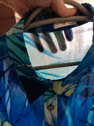 Blusón Gasa Estampado Azul Talla 54