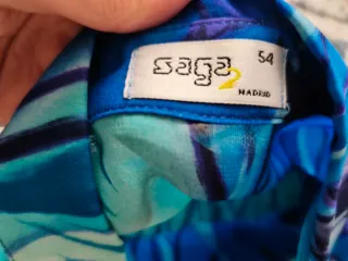 Blusón Gasa Estampado Azul Talla 54