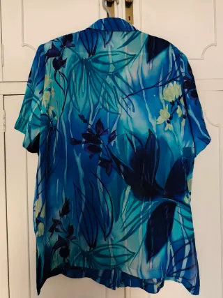 Blusón Gasa Estampado Azul Talla 54