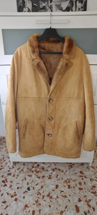 Abrigo Piel Vintage Beige/Marrón