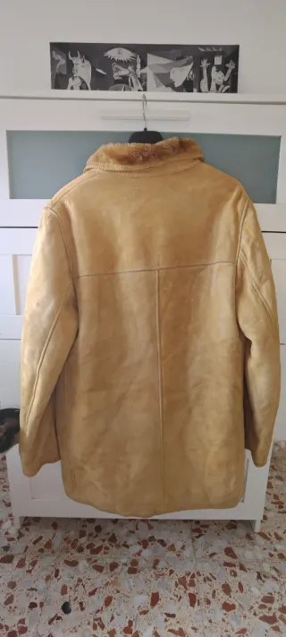 Abrigo Piel Vintage Beige/Marrón