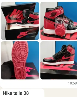 Zapatillas Jordan 1 Black Red Patent Leather