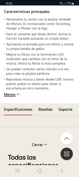 LG XBOOM RN5 Altavoz Negro y Rojo