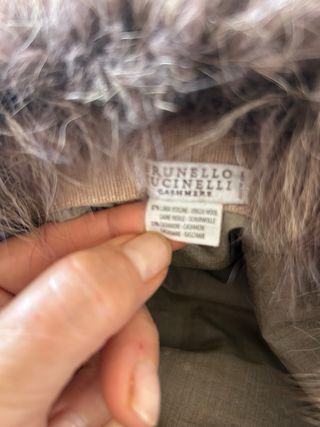 Berretto in lana e cashmere con pelo Brunello Cucinelli
