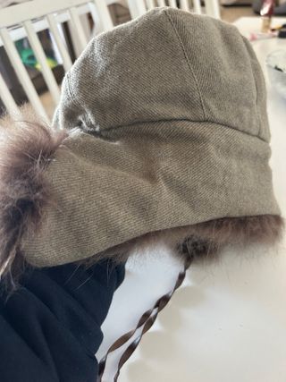 Berretto in lana e cashmere con pelo Brunello Cucinelli