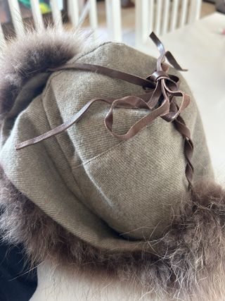 Berretto in lana e cashmere con pelo Brunello Cucinelli