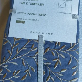 Fundas Almohada Zara Home Algodón Percal 50x95cm