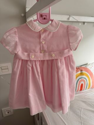 Vestido niña hecho a mano algodón 18-24m