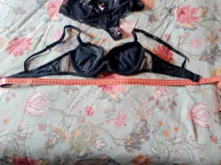 Conjunto lencería negro y rosa