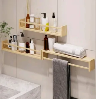 Estantería de madera blanca y azul