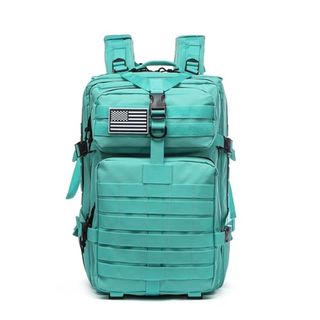 Mochila Táctica Militar 50L Turquesa + 2 Parches